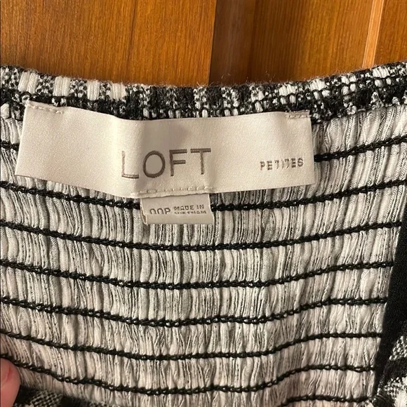 Loft Womens 00 Petite Black and White Gingham Dress - Picture 3 of 3